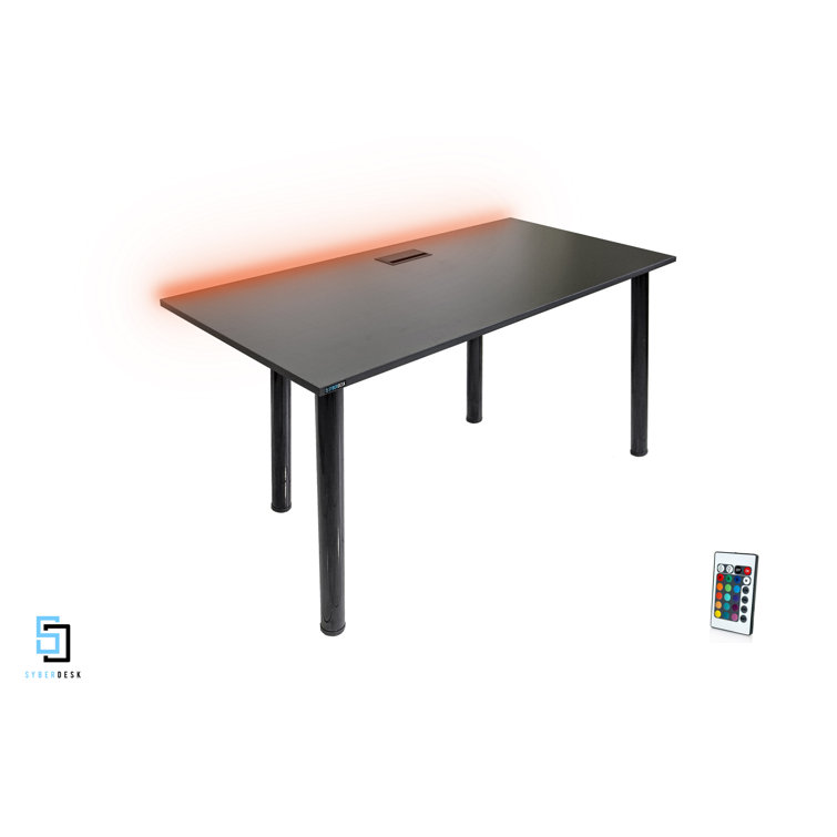 Syberdesk Gaming Desk Led Pro St Wayfair Co Uk